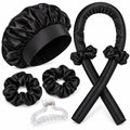 5-Piece Satin Set — Black