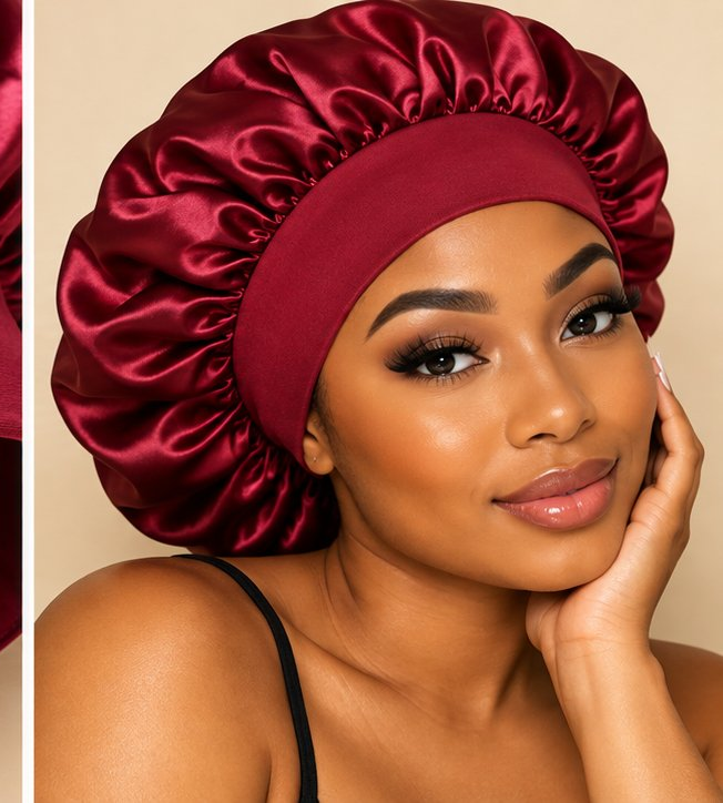 5-Piece Satin Set — Burgundy