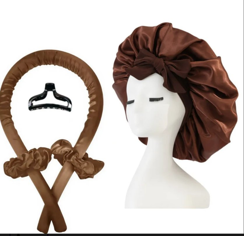 5-Piece Set + Large Shower Cap — Chocolate
