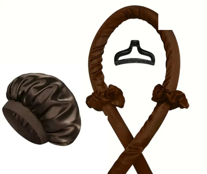 5-Piece Satin Set — Chocolate